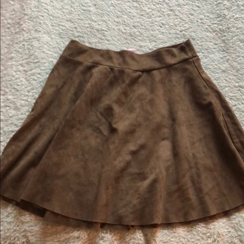 Brown suede skater skirt